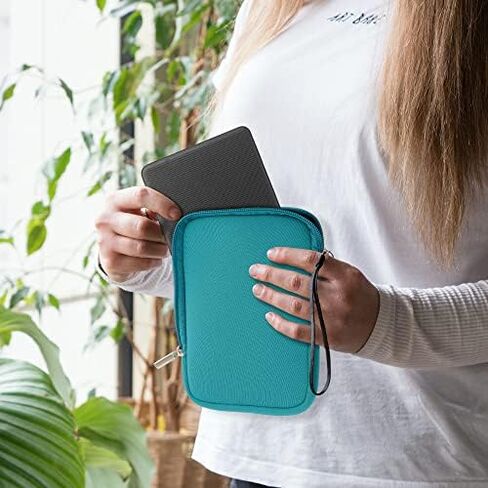 kwmobile Neoprene e-Reader Pouch Size 6" eReader - Universal eBook Sleeve Case with Zipper - Black in Kuwait