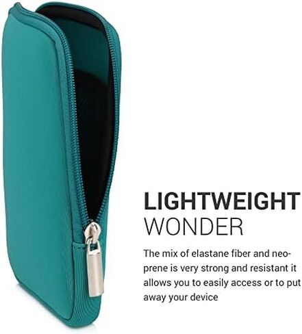 kwmobile Neoprene e-Reader Pouch Size 6" eReader - Universal eBook Sleeve Case with Zipper - Black in Kuwait
