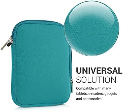 kwmobile Neoprene e-Reader Pouch Size 6" eReader - Universal eBook Sleeve Case with Zipper - Black in Kuwait