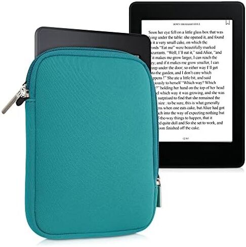 kwmobile Neoprene e-Reader Pouch Size 6" eReader - Universal eBook Sleeve Case with Zipper - Black in Kuwait