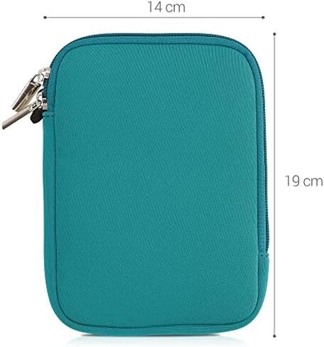 kwmobile Neoprene e-Reader Pouch Size 6" eReader - Universal eBook Sleeve Case with Zipper - Black in Kuwait