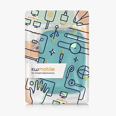 kwmobile Neoprene e-Reader Pouch Size 6" eReader - Universal eBook Sleeve Case with Zipper - Black in Kuwait