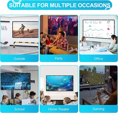 120 in Front and Rear Projector Screen, Hanging Movie Screen with Hooks Ropes, Portable Office Indoor Outdoor Video Projection Screen,Leinwand Beamer Projektionsleinwand Écran de Projection in Saudi Arabia