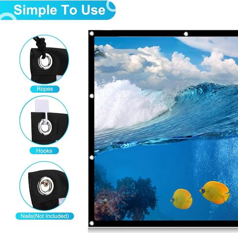 120 in Front and Rear Projector Screen, Hanging Movie Screen with Hooks Ropes, Portable Office Indoor Outdoor Video Projection Screen,Leinwand Beamer Projektionsleinwand Écran de Projection in Saudi Arabia