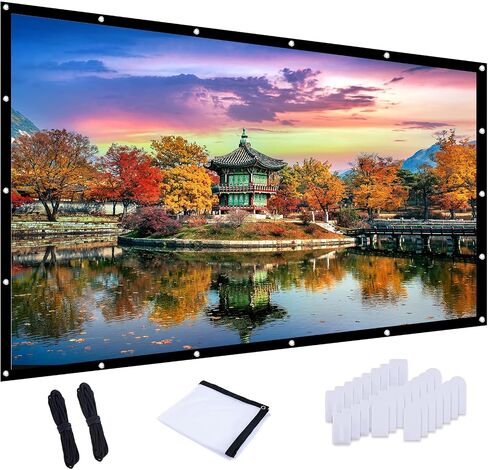 120 in Front and Rear Projector Screen, Hanging Movie Screen with Hooks Ropes, Portable Office Indoor Outdoor Video Projection Screen,Leinwand Beamer Projektionsleinwand Écran de Projection in Saudi Arabia