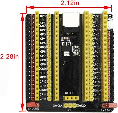 Treedix Compatible with Raspberry Pi PICO Breakout Board IO Shield Development Board Prototype Expansion Board with 2.54mm Pin Header in Saudi Arabia