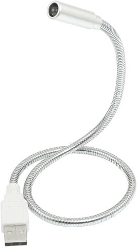 Qtqgoitem مصباح أبيض مرن صغير بعنق الإوزة USB PC مفكرة ضوء فضي اللون (الموديل: 24b 70e 2bb f7a 79d) in Kuwait