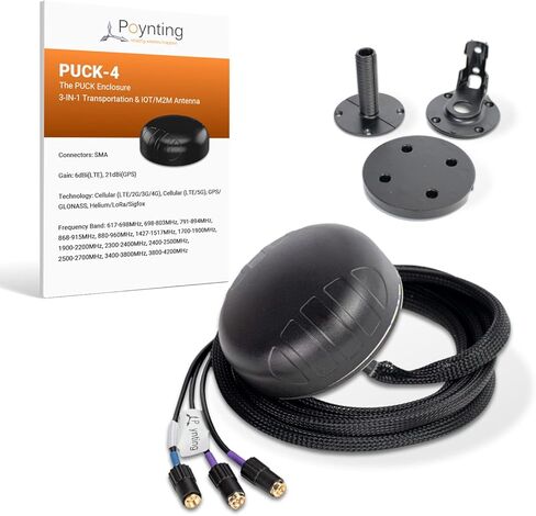 Poynting PUCK-12 2-in-1 Transportation & M2M/IOT Antenna | WiFi | 2X2 MIMO | 2400-2500 MHz | 5000-7200 MHz | White in Kuwait