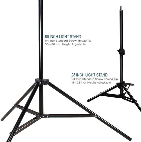 طقم إضاءة بورتريه لتصوير الفيديو من يوليوس ستوديو، عاكس مظلة باللونين الأبيض والأسود، لمبة مستمرة ومقبس مع إدراج مظلة، حامل ثلاثي القوائم للضوء، حقيبة حمل، استوديو للصور، JSAG284V2 in Kuwait