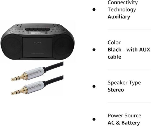 Sony Cfds70-Blk CD/MP3 Cassette Boombox Home Audio Radio, Black, with AUX in Saudi Arabia