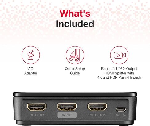 روكيت فيش موزع HDMI بمخرجين بدقة 4K in Kuwait
