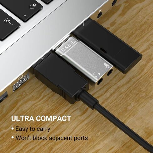 Cubilux USB إلى 3.5 مم محول صوت جاك، كابل USB A إلى AUX مع محول TRRS 4 أقطاب، بطاقة صوت ستيريو خارجية متوافقة مع PS5 PS4، Windows Linux Laptop PC Raspberry Pi، 4 أقدام in Kuwait