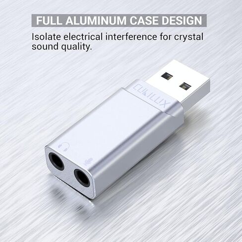 Cubilux USB إلى 3.5 مم محول صوت جاك، كابل USB A إلى AUX مع محول TRRS 4 أقطاب، بطاقة صوت ستيريو خارجية متوافقة مع PS5 PS4، Windows Linux Laptop PC Raspberry Pi، 4 أقدام in Kuwait