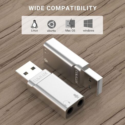 Cubilux USB إلى 3.5 مم محول صوت جاك، كابل USB A إلى AUX مع محول TRRS 4 أقطاب، بطاقة صوت ستيريو خارجية متوافقة مع PS5 PS4، Windows Linux Laptop PC Raspberry Pi، 4 أقدام in Kuwait