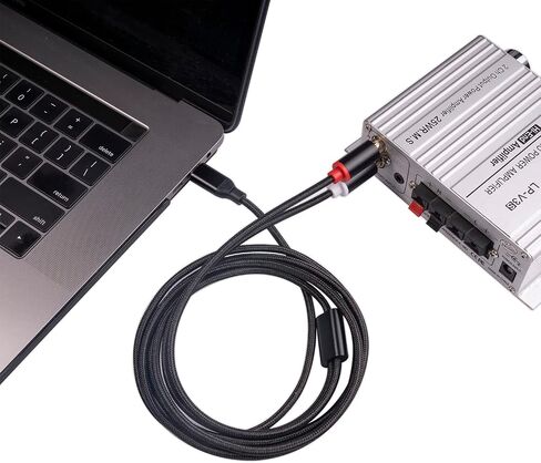 كيبل صوت ستيريو USB C الى 2 ذكر ار سي ايه بطول 6 قدم، محول USB نوع C الى 2 ذكر ار سي ايه سلك ستيريو - 3 قدم in Saudi Arabia