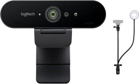 Logitech 4K Pro Webcam and Knox Gear Selfie Ring Light with Webcam Stand Bundle (2 Items) in Kuwait