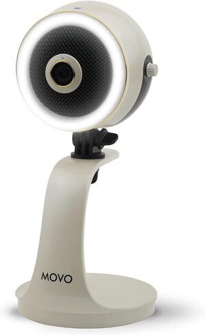 Movo WebMic HD Pro All-in-One Webcam with Microphone and Ring Light- 1080p HD Camera, Pro Cardioid Condenser Microphone, LED Ring Light -HD Webcam for Streaming, Video Conferencing, Recording, Gaming in Saudi Arabia