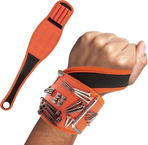 BTAMUD Magnetic Wristband for Holding Screws Magnet Tool Holder 10 Strong Magnets Holds Nails, Drill Bit,Convenience for Handyman, Carpenters, Mechanics Stocking Stuffers Gifts for Men in Kuwait