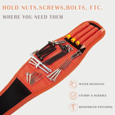 BTAMUD Magnetic Wristband for Holding Screws Magnet Tool Holder 10 Strong Magnets Holds Nails, Drill Bit,Convenience for Handyman, Carpenters, Mechanics Stocking Stuffers Gifts for Men in Kuwait