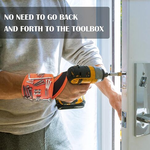 BTAMUD Magnetic Wristband for Holding Screws Magnet Tool Holder 10 Strong Magnets Holds Nails, Drill Bit,Convenience for Handyman, Carpenters, Mechanics Stocking Stuffers Gifts for Men in Kuwait