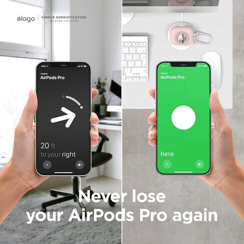 غطاء Elago Snapshot متوافق مع Apple AirPods Pro، متوافق مع AirTags [أسود] - تصميم كلاسيكي لطيف للكاميرا، حافظة تحديد الموقع، حماية من السقوط، حلقة مفاتيح متضمنة، جهاز التتبع غير متضمن in Saudi Arabia