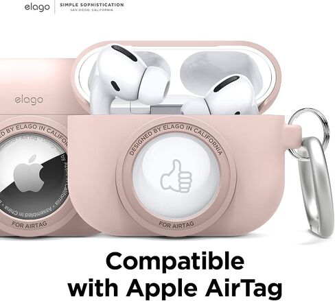غطاء Elago Snapshot متوافق مع Apple AirPods Pro، متوافق مع AirTags [أسود] - تصميم كلاسيكي لطيف للكاميرا، حافظة تحديد الموقع، حماية من السقوط، حلقة مفاتيح متضمنة، جهاز التتبع غير متضمن in Saudi Arabia