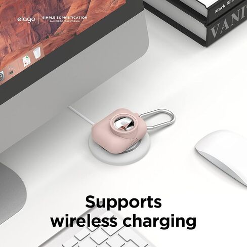 غطاء Elago Snapshot متوافق مع Apple AirPods Pro، متوافق مع AirTags [أسود] - تصميم كلاسيكي لطيف للكاميرا، حافظة تحديد الموقع، حماية من السقوط، حلقة مفاتيح متضمنة، جهاز التتبع غير متضمن in Saudi Arabia