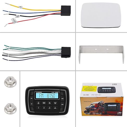 Marine Stereo Radio FM/AM USB for ATV UTV RZR XP900 Motorcycle Boat Golf Cart Truck SPA Powersports Car Vehicles Headunit Sound System Compatible with Bluetooth in Saudi Arabia