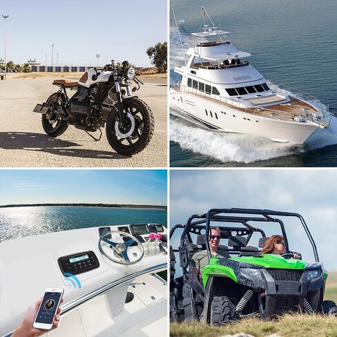 Marine Stereo Radio FM/AM USB for ATV UTV RZR XP900 Motorcycle Boat Golf Cart Truck SPA Powersports Car Vehicles Headunit Sound System Compatible with Bluetooth in Saudi Arabia