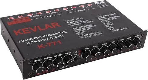 7 Band Car Audio Graphic Equalizer, Variable Gain Adjustment High Level Input EQ, Low Pass Filter, Chassis Graphic Equalizer with Control Volume in Saudi Arabia