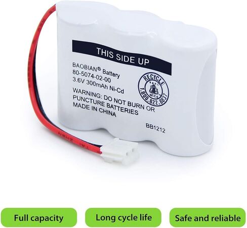 BAOBIAN UL122 80-5074-02-00 80-5074-00-00 Ni-CD 3.6V بطارية هاتف لاسلكية 2422 E1802 E1803 80-5074-00-00 TL96155 3SN-2/3AA30-S-J1 (حزمة من 2) in Kuwait