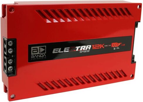 Electra 1-Channel Vehicle Audio Bass Amp - 12600W High-Powered Mono Bass Amplifier w/Subsonic Filter & Low Pass Filter Stable at 1Ohm, LED Indicators, Sound Specialization Red - BANDA 12K1OHMRED in Kuwait