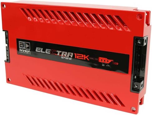 Electra 1-Channel Vehicle Audio Bass Amp - 12600W High-Powered Mono Bass Amplifier w/Subsonic Filter & Low Pass Filter Stable at 1Ohm, LED Indicators, Sound Specialization Red - BANDA 12K1OHMRED in Kuwait