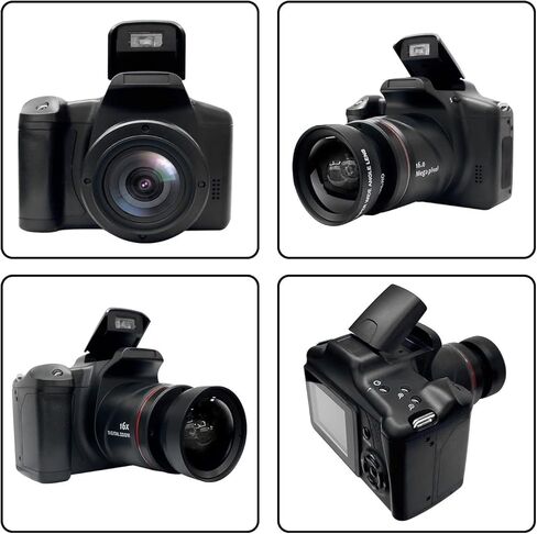 كاميرا رقمية: كاميرا للتصوير الفوتوغرافي، تكبير رقمي 16x 720 بكسل، عدسة واسعة الزاوية DSLR Telephoto Micro SLR، مدمجة ومحمولة قابلة لإعادة الشحن، مناسبة للطلاب المراهقات والأولاد كهدايا in Kuwait