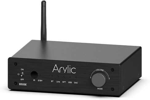 Arylic B50 SE بلوتوث 5.1 جهاز استقبال مضخم صوت ستيريو 2.1 قناة صغيرة من الفئة D أمبير مدمج لمكبرات الصوت المنزلية 50 وات × 2، شريحة TPA3116D2، نطاق ثابت وطويل، تطبيق التحكم في التنقل وسهولة التحكم في EQ in Kuwait