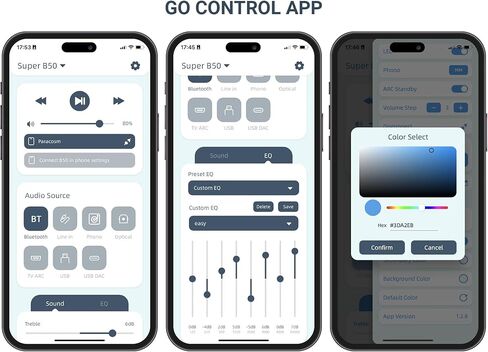 Arylic B50 SE بلوتوث 5.1 جهاز استقبال مضخم صوت ستيريو 2.1 قناة صغيرة من الفئة D أمبير مدمج لمكبرات الصوت المنزلية 50 وات × 2، شريحة TPA3116D2، نطاق ثابت وطويل، تطبيق التحكم في التنقل وسهولة التحكم في EQ in Kuwait