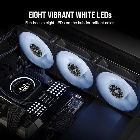 CORSAIR ML120 LED Elite، مروحة LED حمراء بارتفاع مغناطيسي 120 مم مع دليل هوائي، حزمة واحدة، أسود in Saudi Arabia