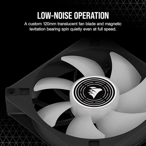 CORSAIR ML120 LED Elite، مروحة LED حمراء بارتفاع مغناطيسي 120 مم مع دليل هوائي، حزمة واحدة، أسود in Saudi Arabia