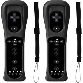 وحدة التحكم عن بعد BEIARA Wii تأتي مع حافظة من السيليكون وحزام معصم لألعاب الفيديو Nintendo Wii وWii U (عبوتان، أسود) in Kuwait