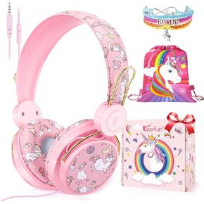 QearFun Dinosaur Headphones for Boys Kids for School, Kids Wired Headphones with Microphone & 3.5mm Jack, Teens Toddlers Noise Cancelling Headphone with Adjustable Headband for Tablet/Smartphones