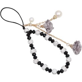 ccHuDE Cell Phone Straps Flower Phone Charms Strap Beaded Phone Lanyard Phone Case Wrist Strap Anti Lost Phone Strap Mobile Phone Bracelet Chain for Car Key Purse Purple