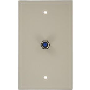Leviton 80781-T Standard Video Wall Jack, F Connector, Light Almond