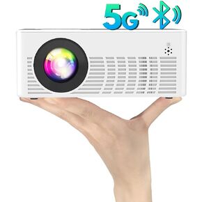 Mini Projector, 2023 Projector with WiFi and Bluetooth, 9500 Lux Movie Projector, 1080P Full HD Supported Outdoor Projector, Portable Projector Compatible with Android/iOS/Windows/TV Stick/HDMI/USB in Saudi Arabia