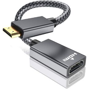 محول كابل Elebase Mini HDMI ذكر إلى HDMI أنثى، 4K/60 هرتز 0.67 قدم عالي السرعة قياسي من النوع C موصل HDMI 2.0 لكاميرا DSLR، كاميرا الفيديو، بطاقة فيديو الرسومات، الكمبيوتر المحمول، جهاز عرض Pico، Raspberry Pi Zero in Kuwait
