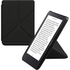 حافظة kwmobile Origami متوافقة مع حافظة Kobo Clara 2E / Tolino Shine 4 - غطاء جلد PU نحيف مع حامل - بني in Kuwait
