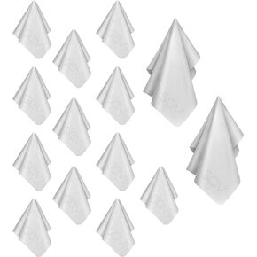 Premium Microfiber Cleaning Cloth - Extra Soft Suede Like Lint Free Cloths for Eyeglasses & Glass, Compatible with iPad, iPhone, Phone, Tablet, MacBook, Screen, Camera Lens (12 Small - 2 Large, Grey) in Kuwait