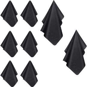 Premium Microfiber Cleaning Cloth 6x6 in - Extra Soft Suede Feel Lint Free Cloths for Eyeglasses & Glass - Compatible with iPad, iPhone, Tablet, MacBook, TV Screen, LCD, Camera Lens (24 Small, Black)