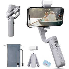 hohem iSteady XE Kit Gimbal Stabilizer for Smartphone 3-Axis Cell Phone Handheld Gimbal with Fill Light,Stabilizer for iPhone&Android Lightweight Youtuber Vlogging Live Stream in Kuwait