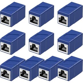RJ45 Coupler, 5 Pack Ethernet Adapters Female to Female, Patch Cable Extender Adapter, 8-Pin Modular Straight Through, Network Connectors for Cat8/Cat7/Cat6/Cat6a/Cat5e/Cat5 Cable(Blue) in Kuwait