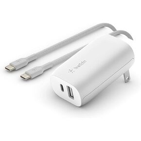 Belkin USB C Wall Charger 32W C to C Cable Included PD with 20W USB C & 12W USB A Ports for USB-C Power Delivery in Saudi Arabia